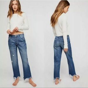 Free People Maggie Mid-Rise Straight-Leg Jeans
